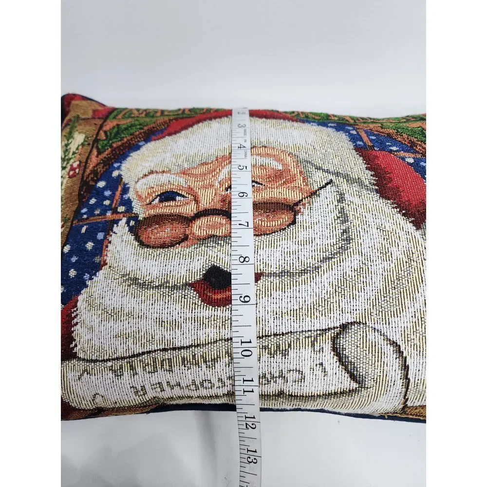 Christmas Pillow Tapestry Santa Naughty Or Nice Needlepoint‎